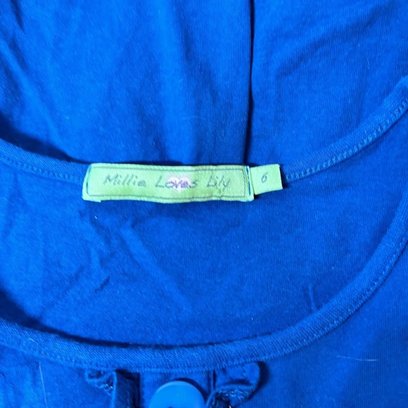 MILLIE LOVES LILY Girls Navy Pinafore Ruffle Dress Size 6 - Picture 4 of 5